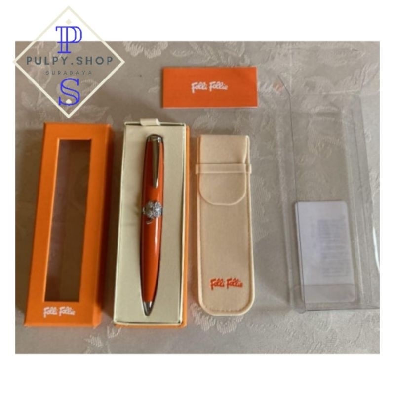 

Bulpen Pen Ballpoint Gift Hamper Set Merk Follie Follie Dengan Batu Kristal Original Bukan Parker