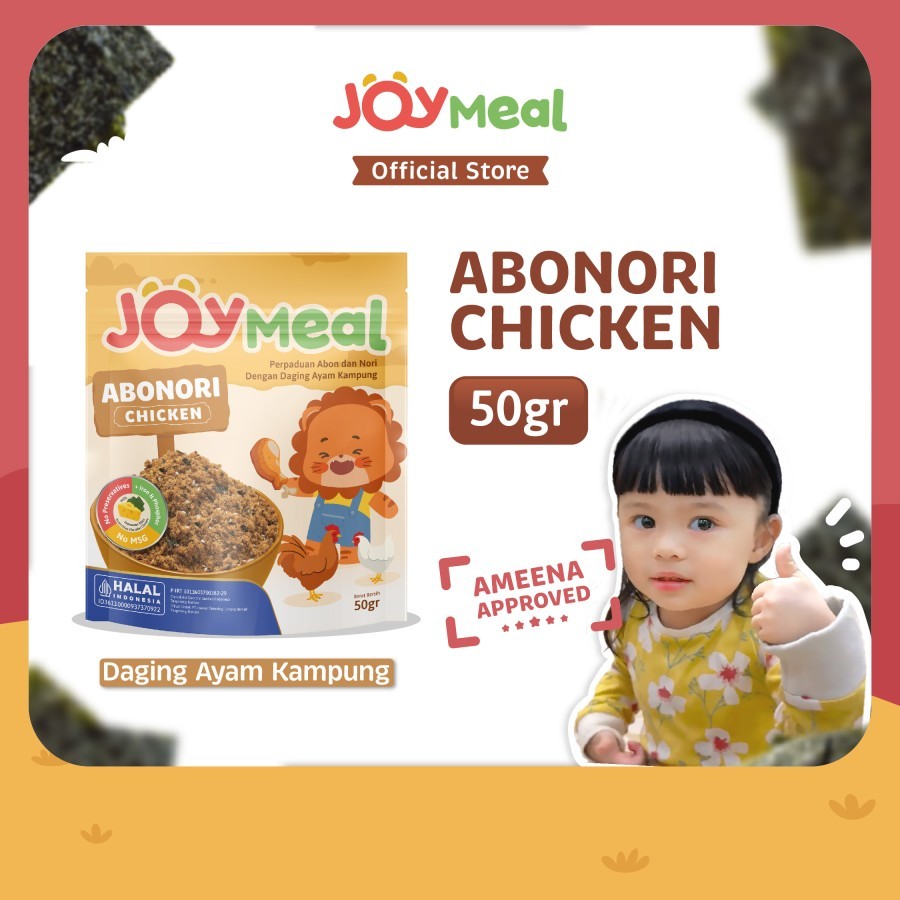 

JoyMeal AboNori Chicken Original 50gr / Perpaduan Abon dan Nori dengan Daging Ayam Kampung