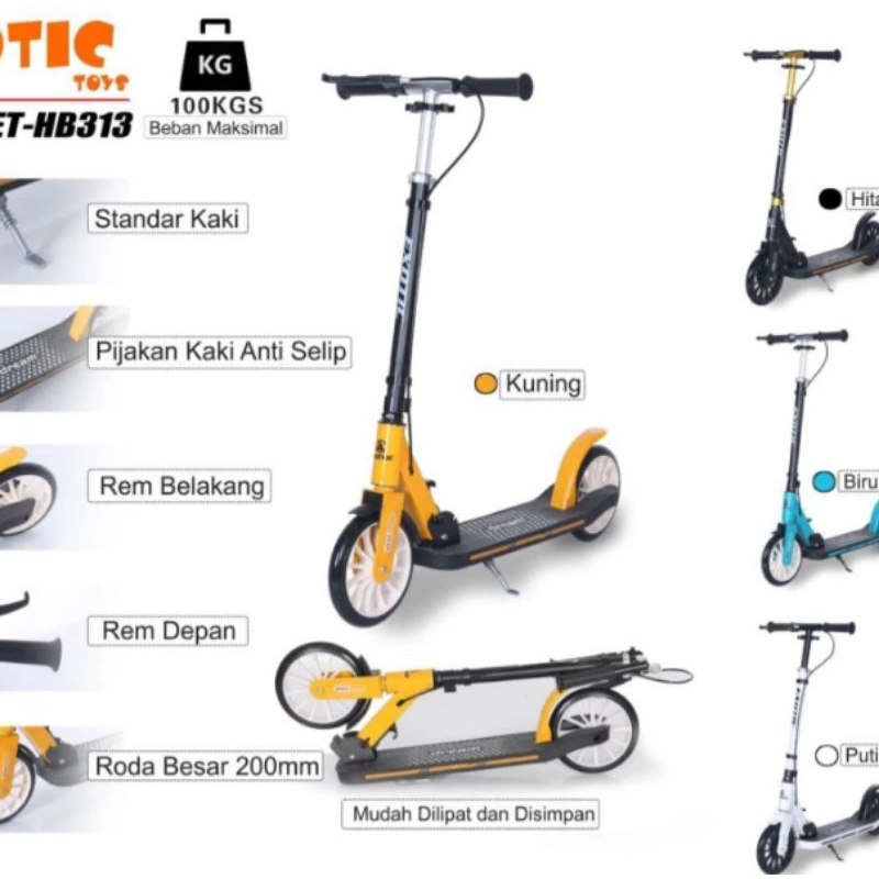 Scooter Scoter Skuter Otoped Exotic hb 313 HB313 Besi Rem Tangan Lipat