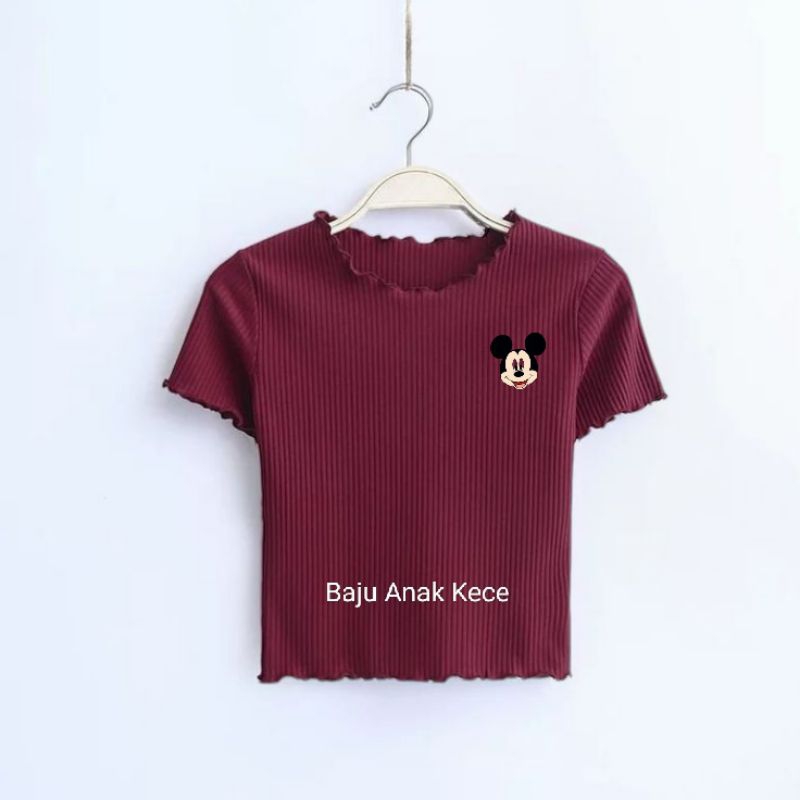 Mickey Mouse Top 1-6 Tahun Kaos Anak Perempuan Korea Style