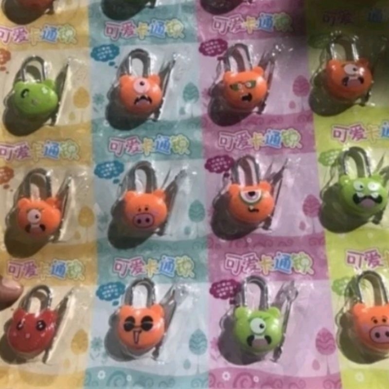 Mainan anak gembok kunci mini karakter