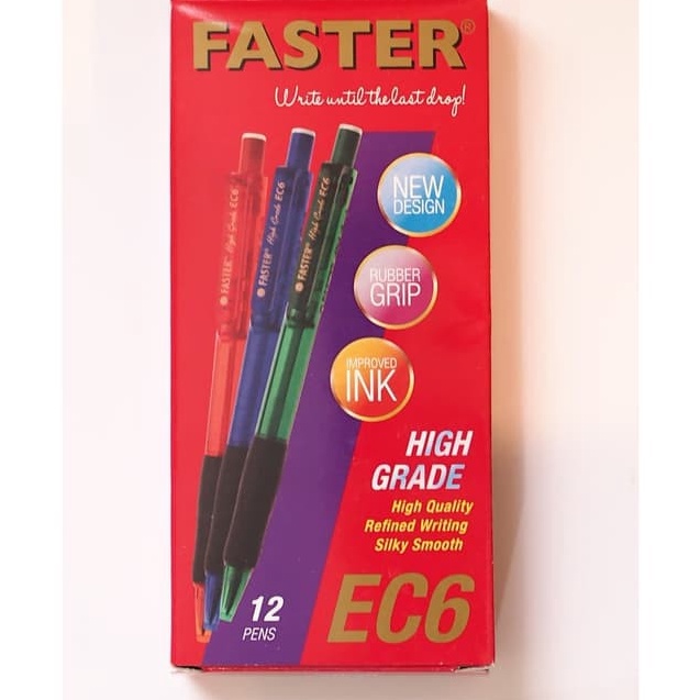 

SENSASIONAL Faster Ballpoint Pulpen EC6 7mm isi 12 pcs Black