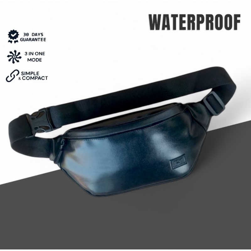 DM DWANMIS Tas Selempang Pria Kulit Sintetis | Tas Pinggang Pria Anti Air | Waistbag Kulit