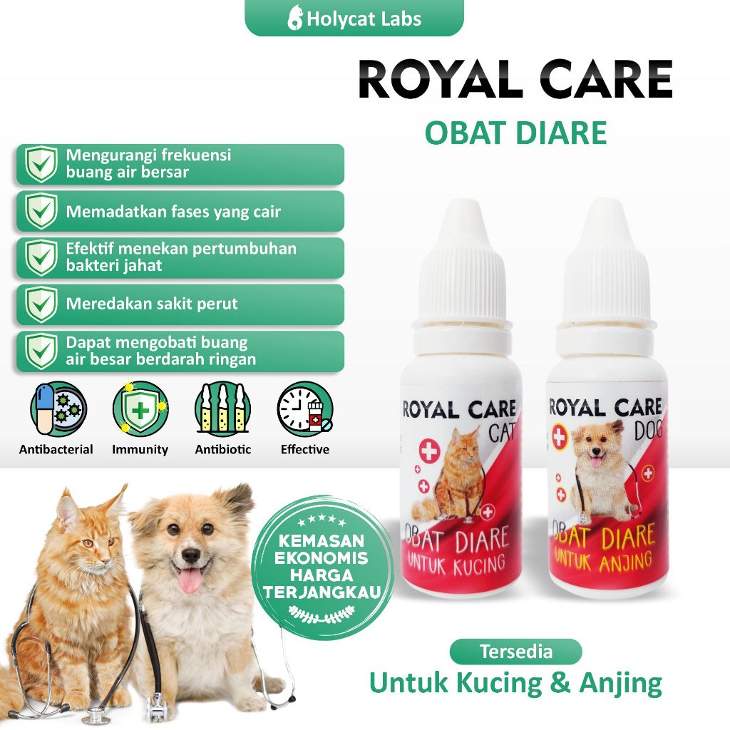 Royal Care Diare Kucing Anjing Obat Diare Mencret Pup Berdarah