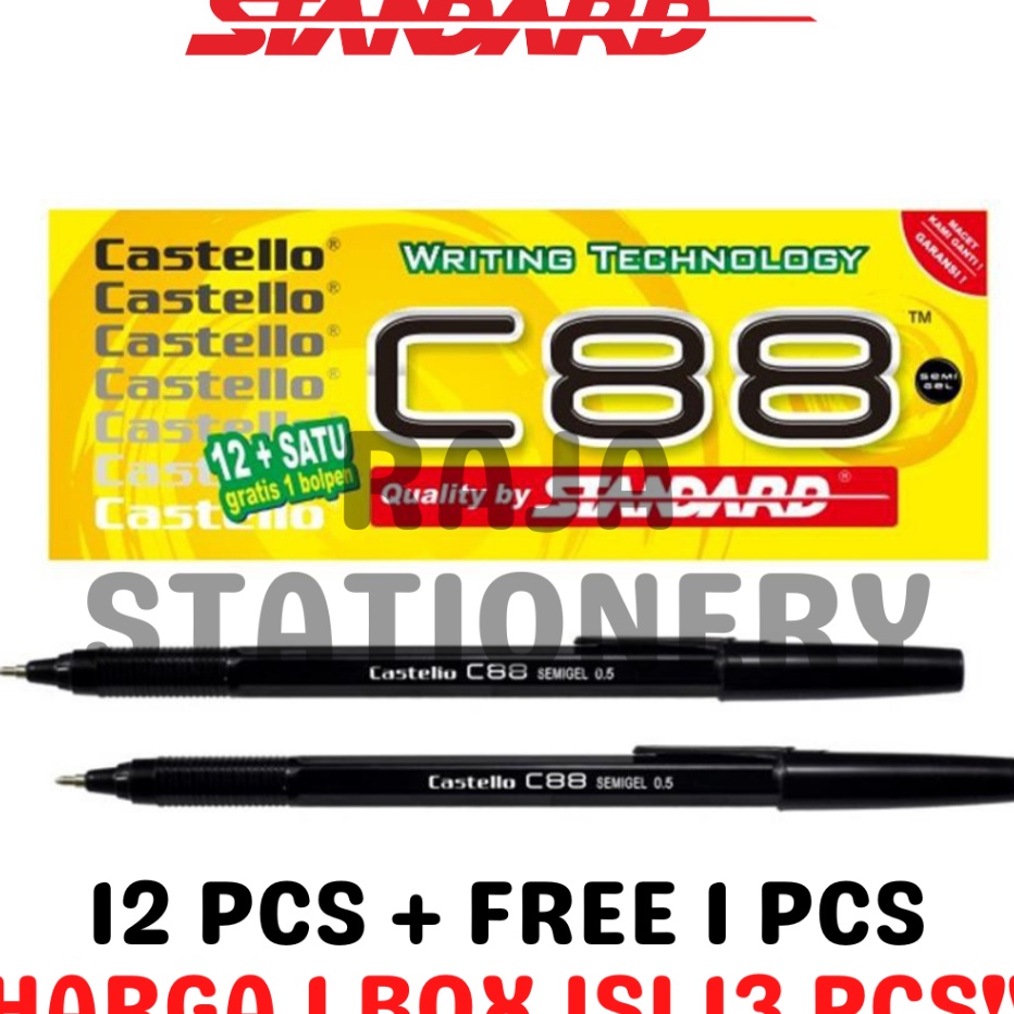 

SENSASIONAL STANDARD C88 5 BLACK BALL PEN HITAM BOLPEN PENA PEN STANDARD C88 C88 BOX