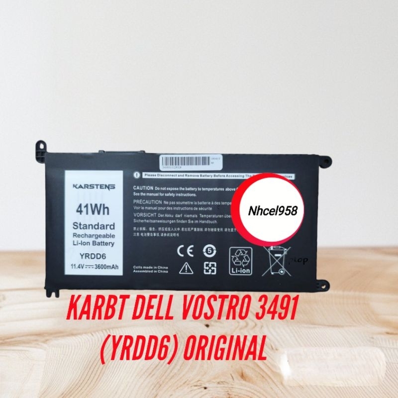 ✅ Baterai Dell Vostro 3491(YRDD6) Original Tanam