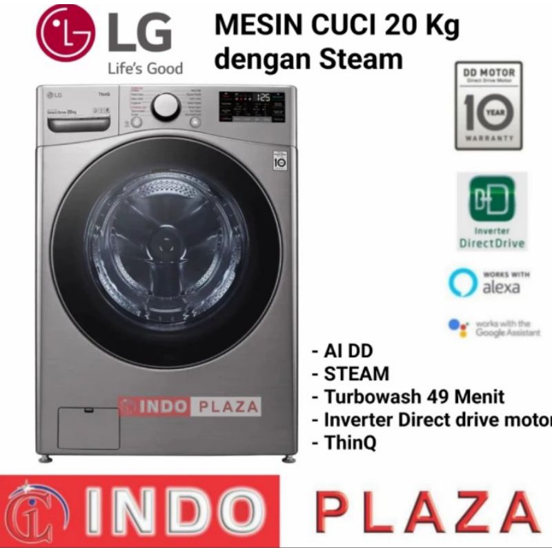 MESIN CUCI FRONT LOADING LG 20KG F2720SVRV INVERTER AI DD STEAM