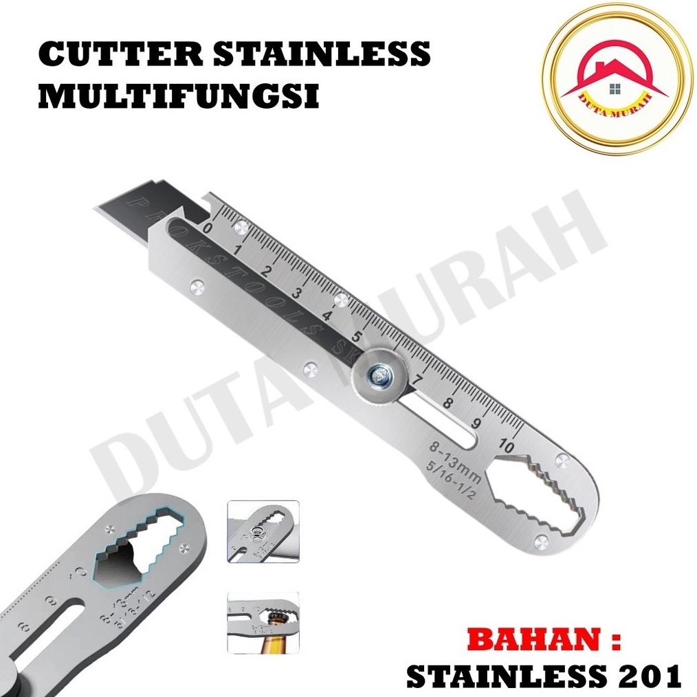 

Potongan 1 Tambahan Cutter Pisau Cutter Stainless Besar 9in1 Pisau Cutter Utility Pemotong Kertas Multifungsional A43