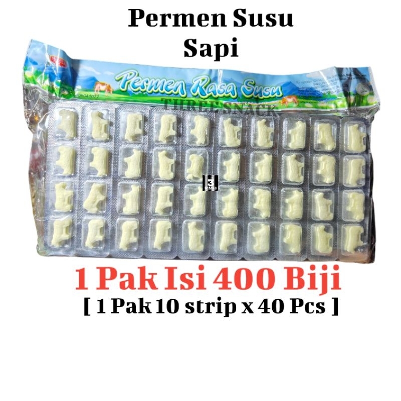 

1 Pak Permen Susu Sapi Isi 400 butir ( 10 strip X 40 pcs )