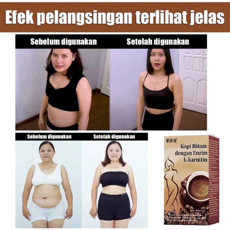 

[15 Sachet] free 5 Sachet Kopi Penurun Berat Badan L-Carnitine 7 hari Kehilangan Lemak Diet Kopi Hitam Pelangsing