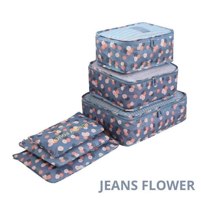 PRODUK BARU KAMI Km52 2 Travel Bag 6in1Set Storage Baju Organizer Koper Travelling Motif