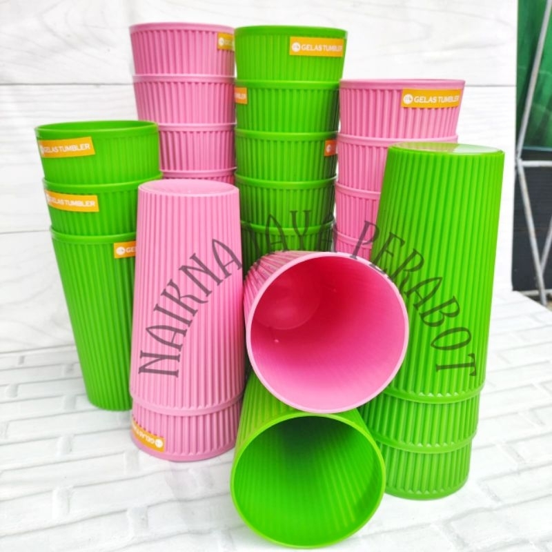 GELAS MINUM PLASTIK ULIR BAMBU FOODGRADE SNI/ GELAS MINUM/ GELAS PLASTIK