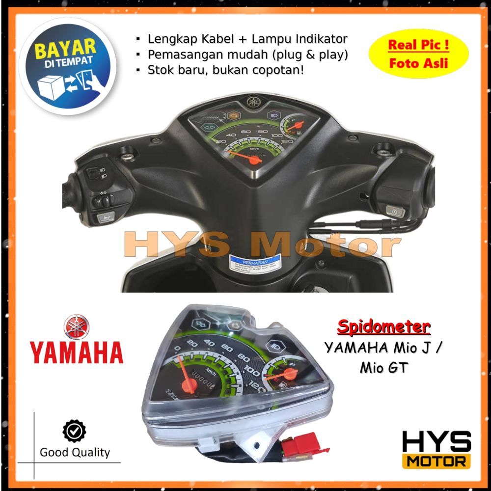 HYS Spidometer Assy YAMAHA Mio J / Mio GT Lama - Speedometer Kilometer KM Full Set Kabel Mika Tebal