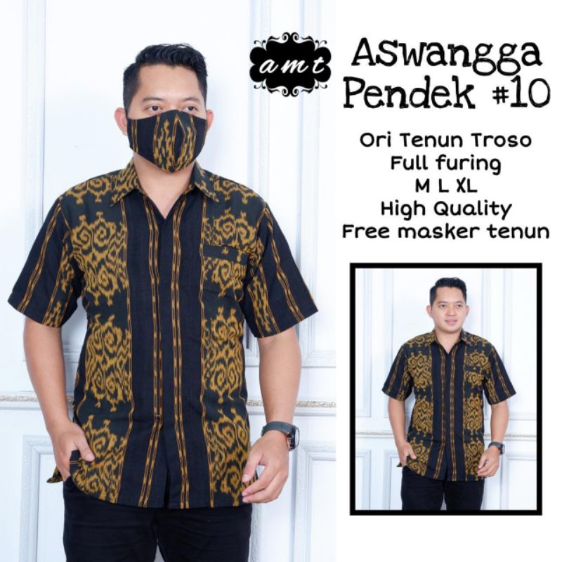Batik Kemeja Tenun Lengan Pendek Full Furing/ Arjuna kemeja tenun MLXLXXL/ Aswangga Pendek