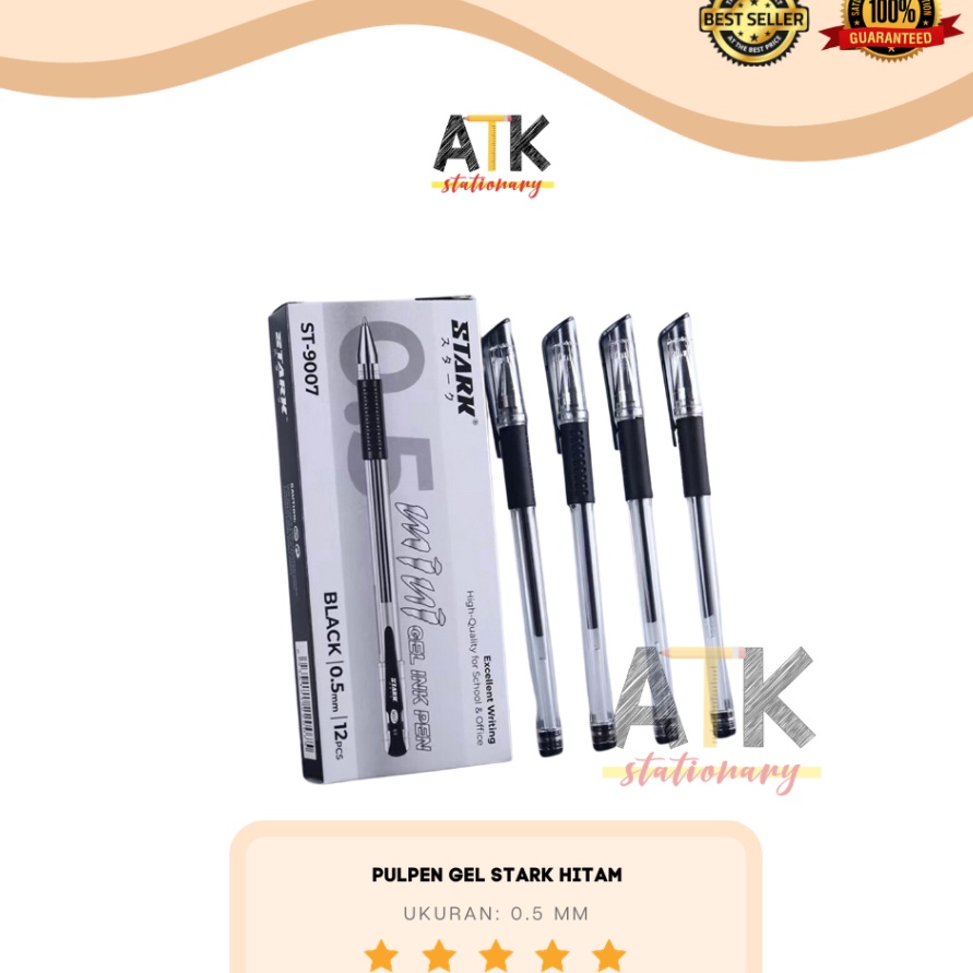 

HARGA TERJANGKAU Pulpen Bolpen Gel Stark ST97 5 mm Gel Pen Murah 1 Lusin 12 Pcs atk