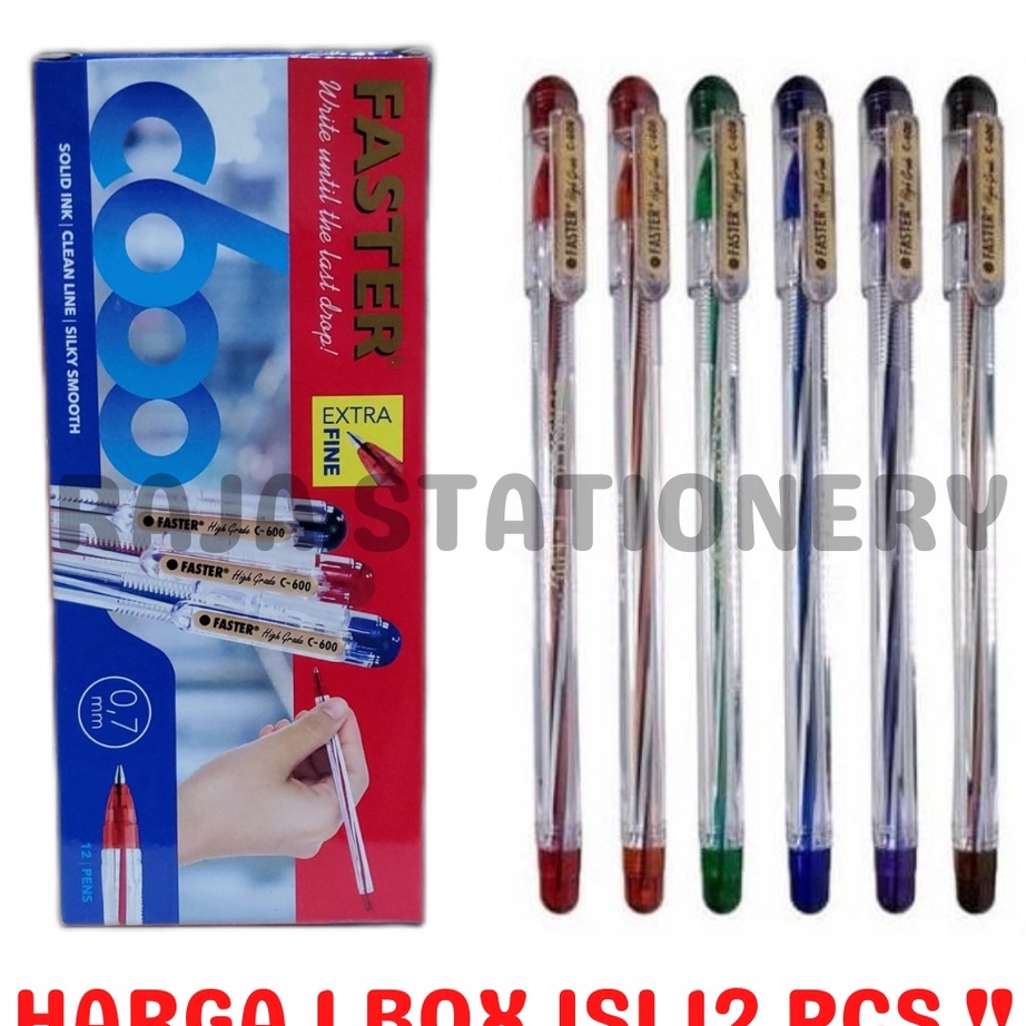 

BOMBASTIS PEN FASTER C6 BALL PEN FASTER 7 PULPEN PEN HITAM BIRU BLACK BLUE C6 BOLPOIN LUSIN 12PCS
