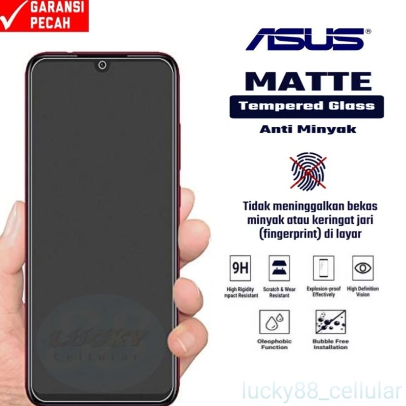 Matte Glass Full Layar Asus Zenfone 6 Max Pro M1 Max Pro M2 Anti Gores Anti Minyak Full Layar
