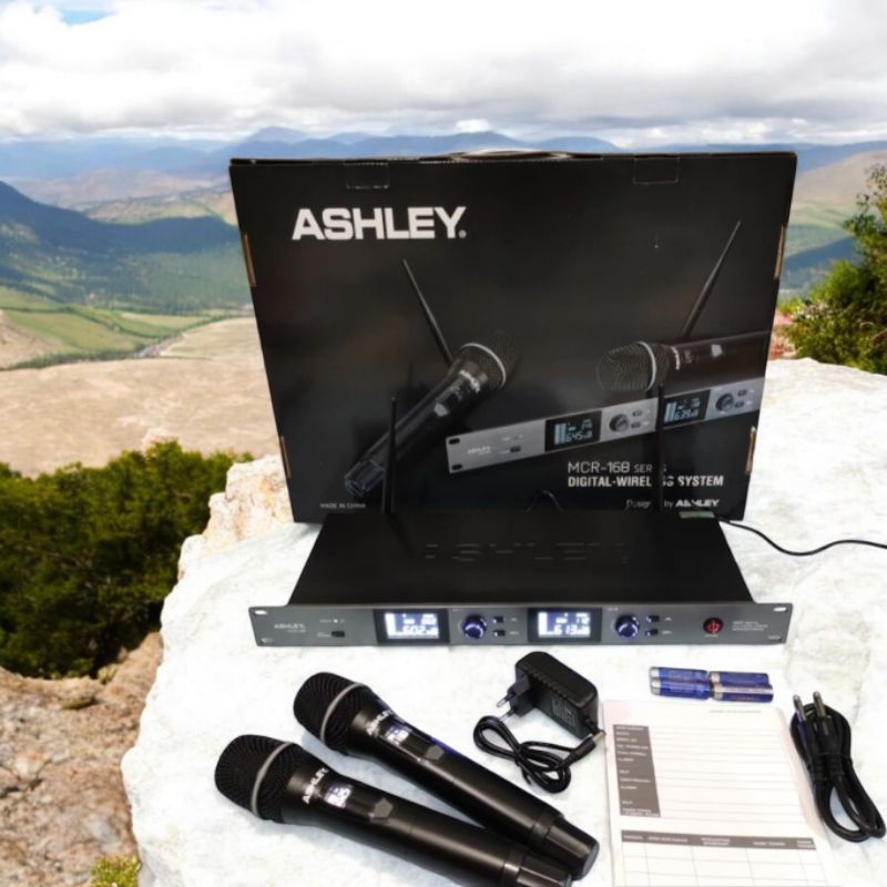 Mic Wireless ASHLEY MCR 168 full Body Besi Werles 2 Mik Pegang Wirles Mikropon Mikrofon