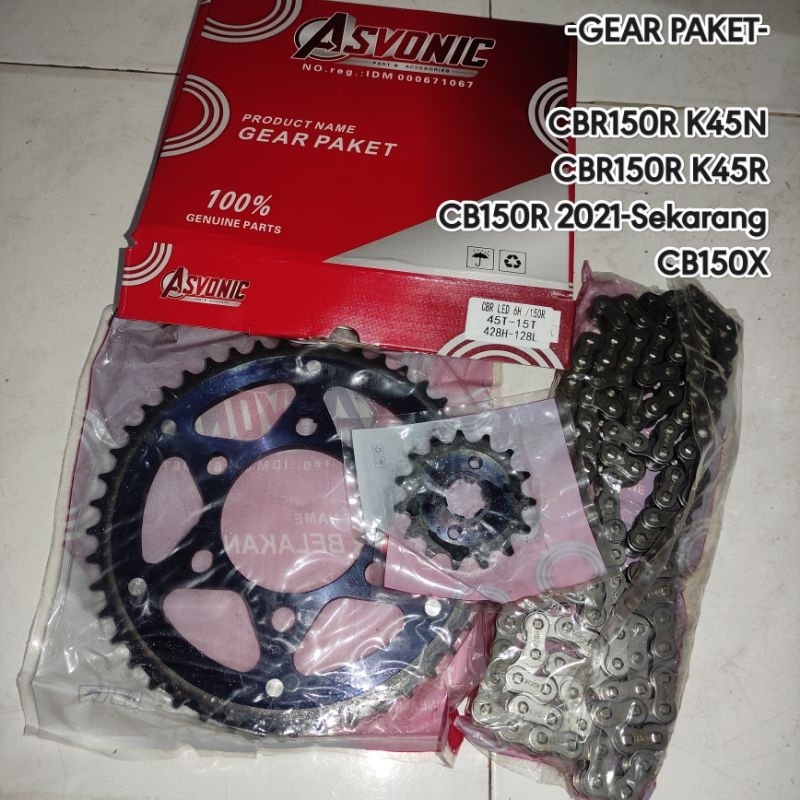 GEAR PAKET SET (6LUBANG) CBR K45N, CB150R, CB150X