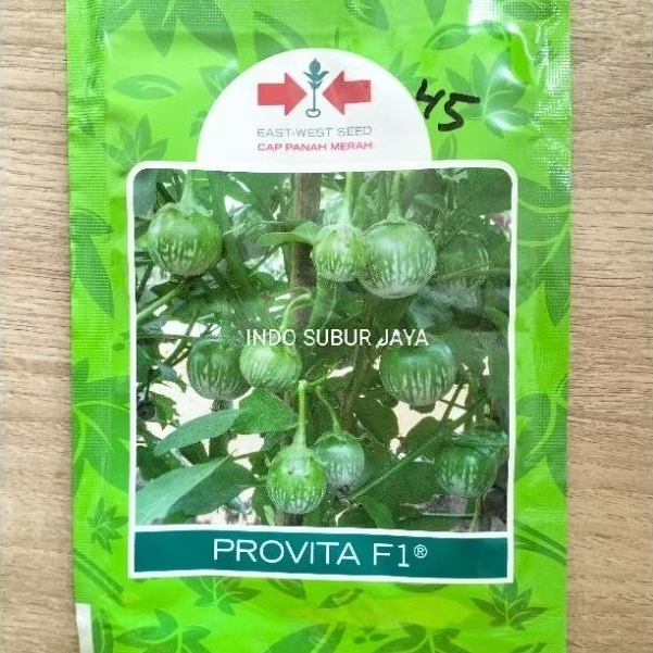 Benih Terong Bulat Hijau/ Terong Lalap Provita F1 Cap Panah Merah Isi 1.100 Butir