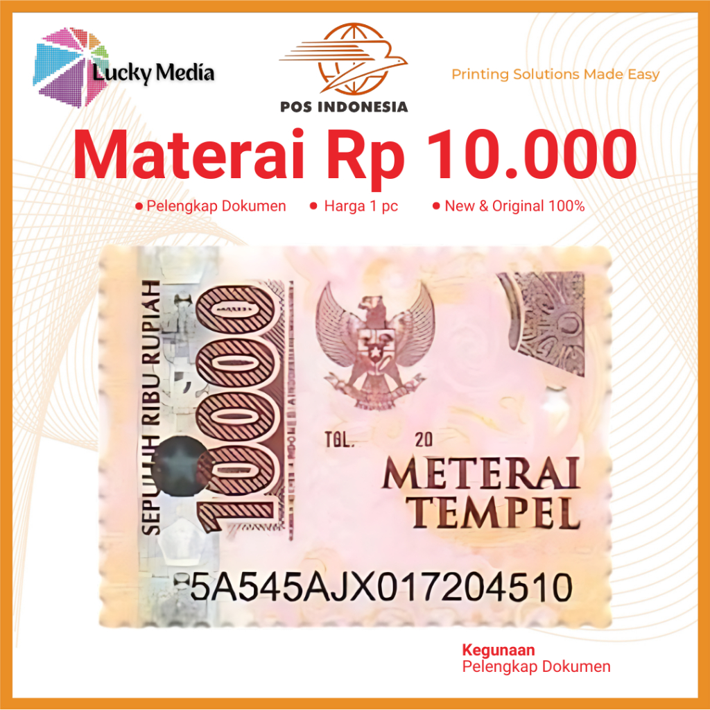 

Matrai 10.000 Asli 1 Pcs Original Metrai Kantor Pos Matrai Tempel Perangko Sepuluh Ribu