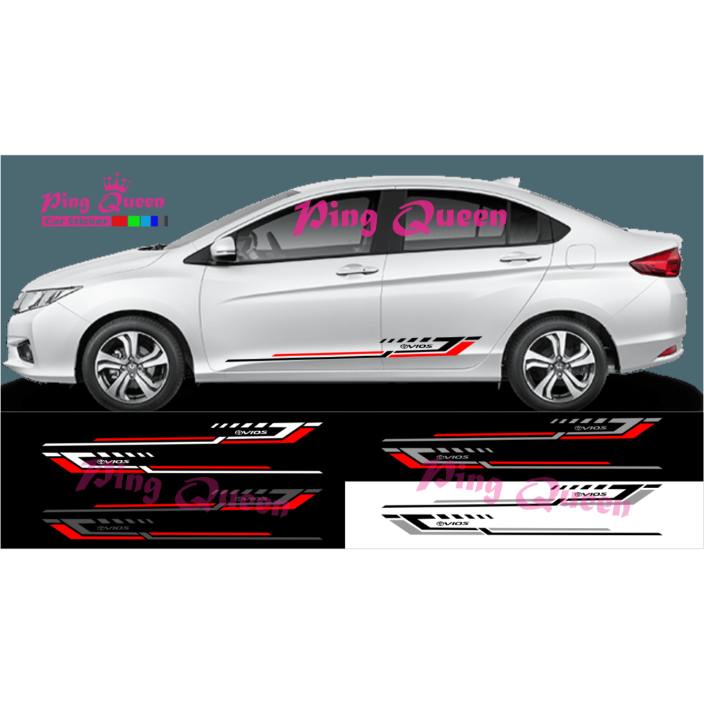 STICKER MOBIL TOYOTA VIOS STICKER STRIPING VARIASI MOBIL VIOS