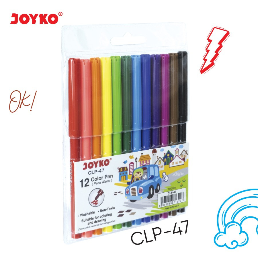 

Pulpen Pena Warna Color Pen Joyko CLP-47 - CLP-47 12Warna