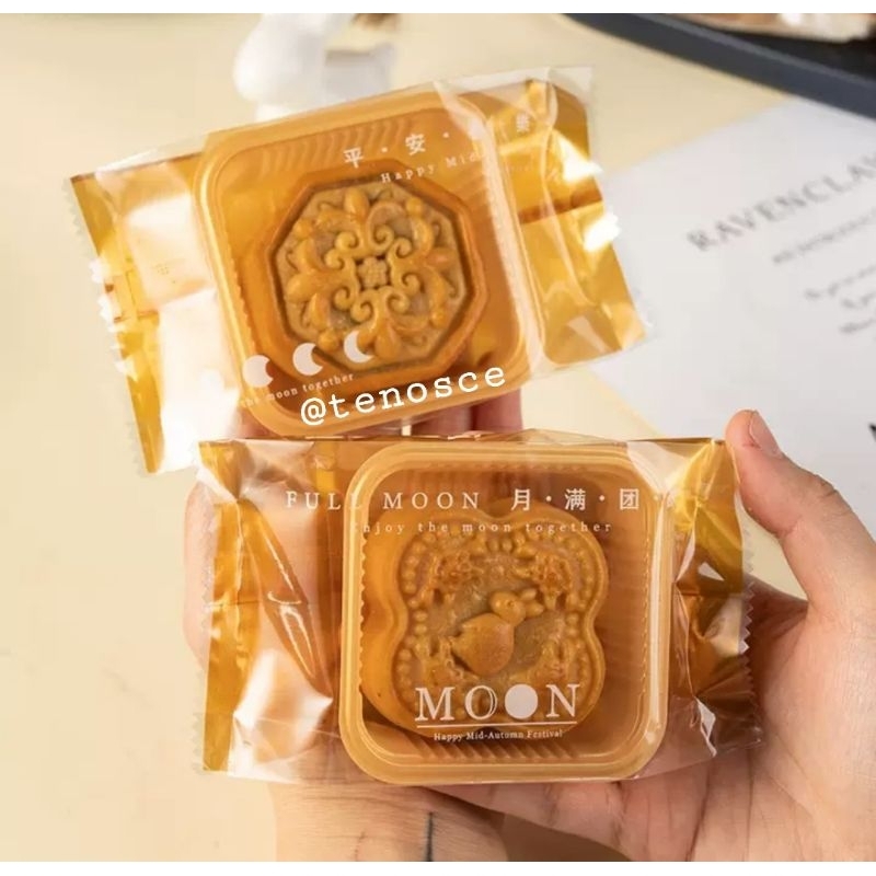 

50pcs Kantong Sealer Plastik Clear Bening Mooncake 50gr 63gr 80gr mika tray 7cm model Window Small Kue Bulan Angkong Pia Autumn Festival Baking