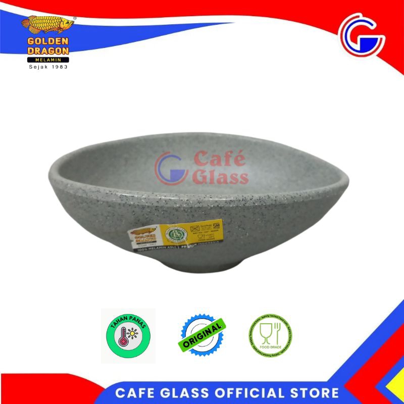 MANGKOK OVAL MELAMIN SET BATU | MANGKOK SOUP 6" | GOLDEN DRAGON