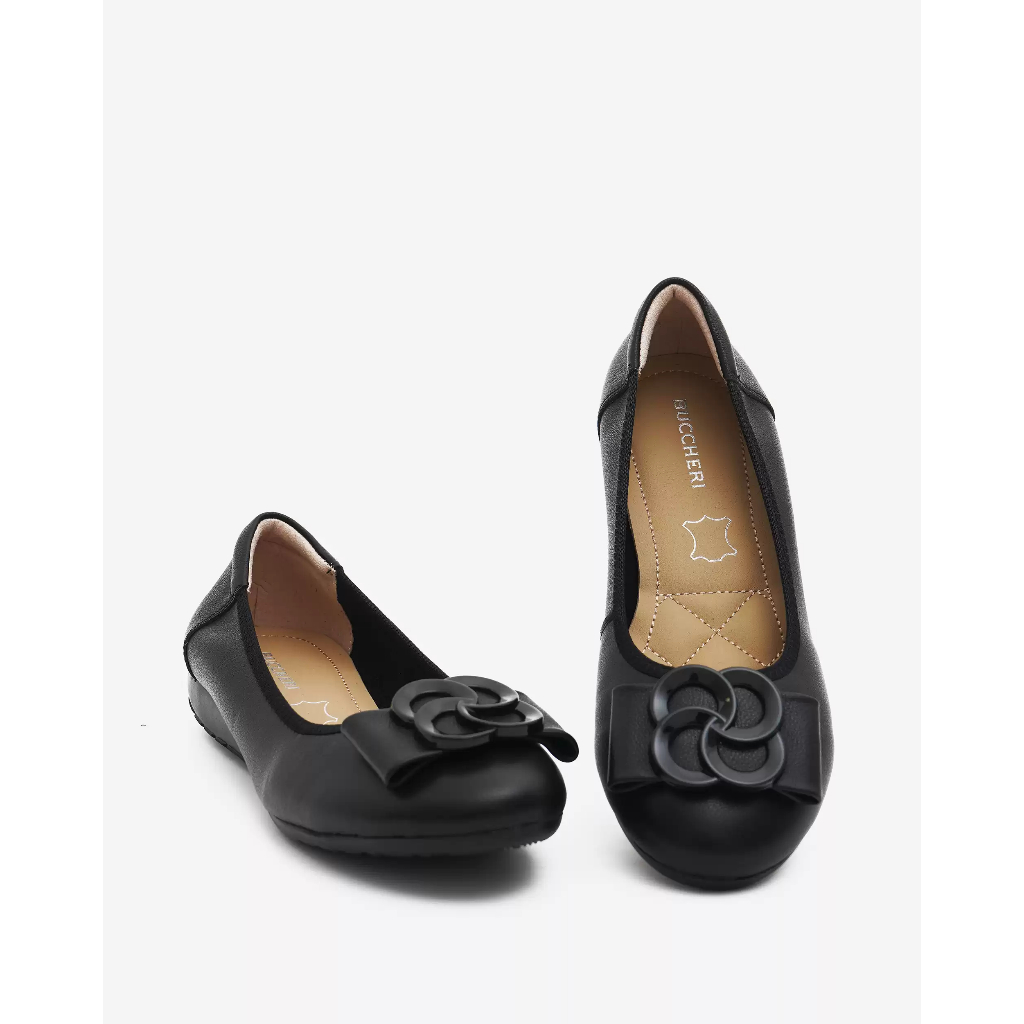 Buccheri Sepatu Kulit Vivienne Flats Women - BM1005 Black