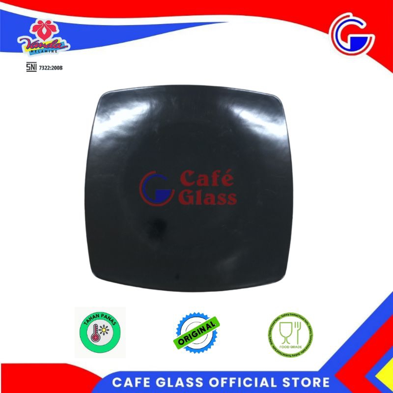 PIRING KOTAK MELAMIN HITAM | BPA FREE RESTO | HAWAII SET VANDA
