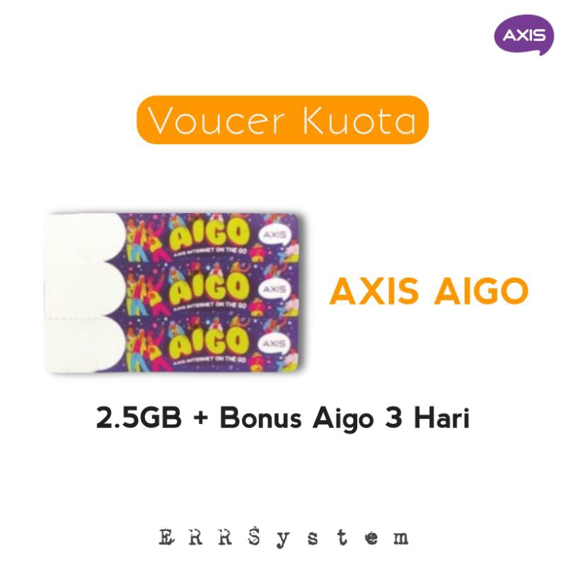 Voucher Kuota Axis 2.5Gb + Bonus Aigo 3 Hari