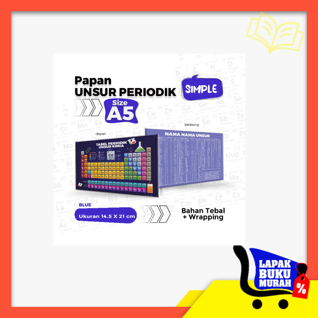 

PAPAN TABEL PERIODIK UNSUR KIMIA (POCKET EDITION) PRAKTIS ( Unggu )