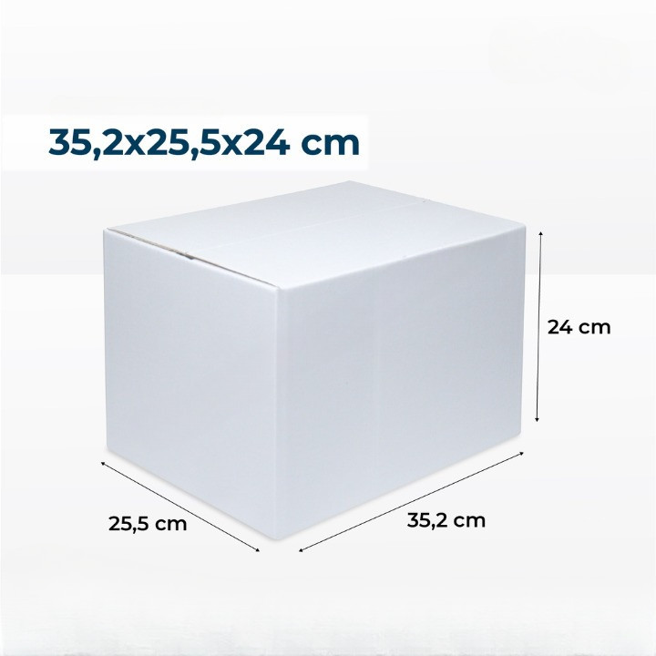 

Box Packing Sembako Kardus Oleh-Oleh Packaging Dus Parcel Warna Putih Polos Ukuran 35x25x24 Cm