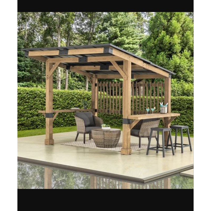 Gasebo Taman kayu jati mewah -furniture