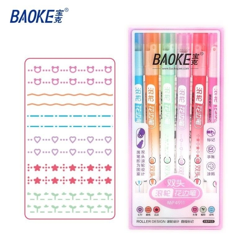 

6 pcs decorative highlighter pen