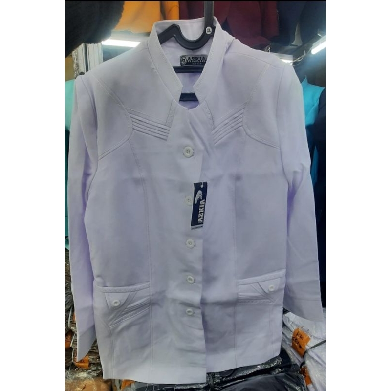 BLAZER WANITA HITAM PUTIH POLOS