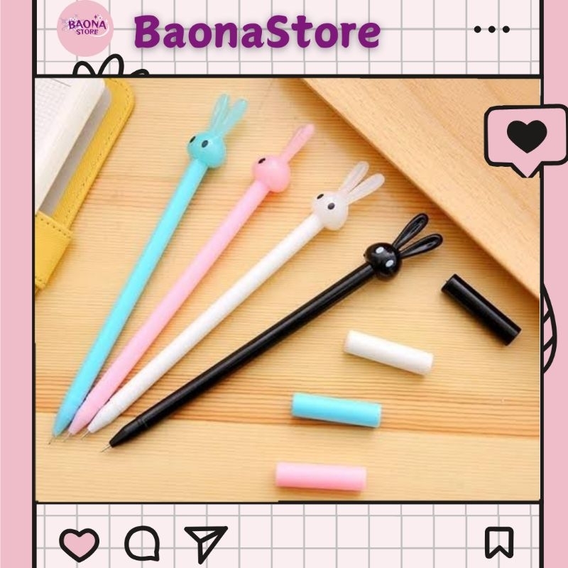 

BAONA Pulpen Pena Bentuk Bunny Karakter Kepala Kelunci Cute Aesthetic Stationary Alat Tilus Ballpoint Lucu