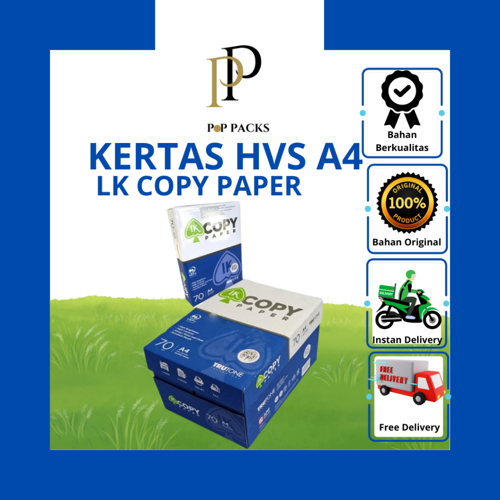 

Kertas HVS A4 LK Copy Paper 70gr Mirage ! Per 4 Dus ( 20 Rim ) !