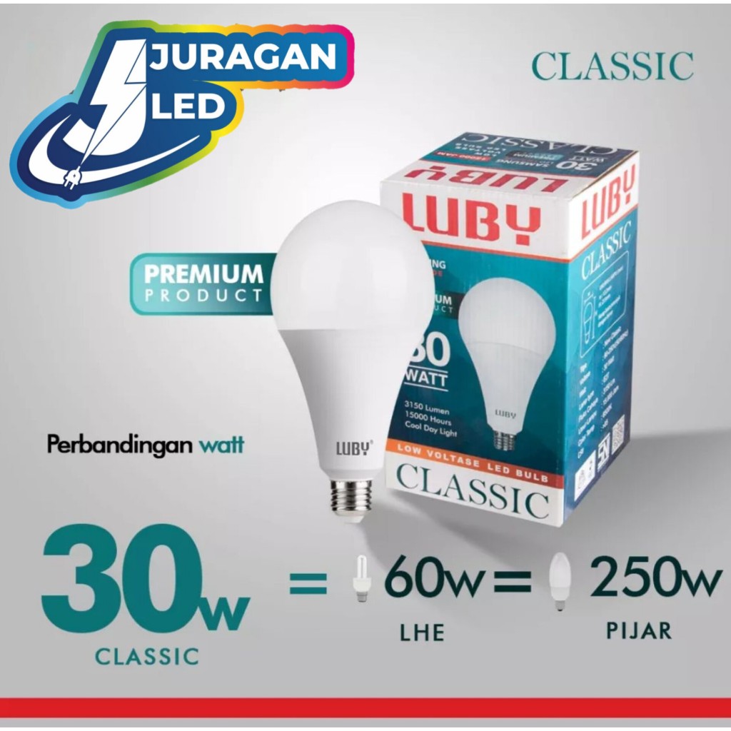 BOHLAM LED LUBY CLASSIC CAHAYA PUTIH 30W/40W/50W