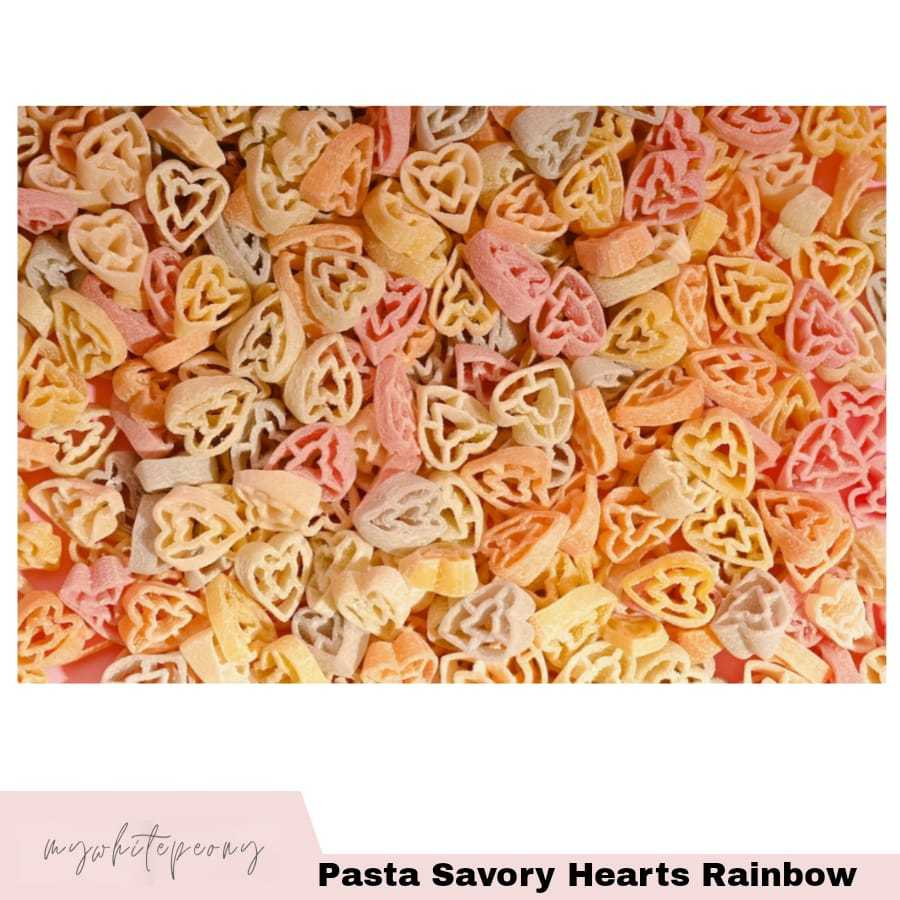 

Pasta Savory Hearts Rainbow dari Wheat & Water