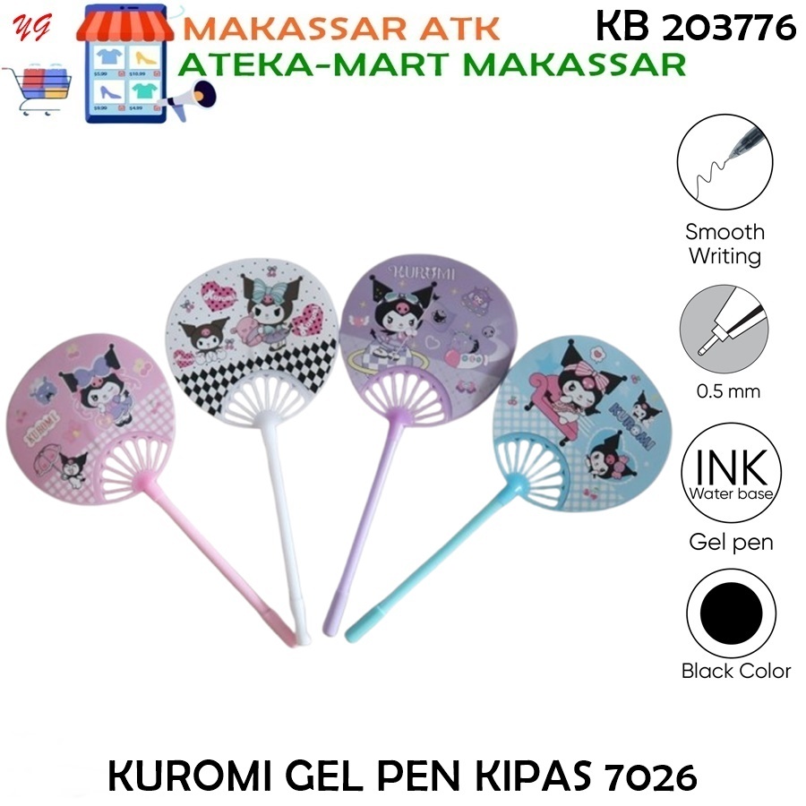 

[1PCS] KUROMI GEL PEN KIPAS 7026 LABUBU BALLPEN KIPAS PEN LUCU MURAH