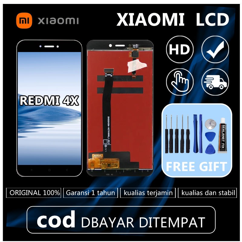 100% ORIGINAL LCD REDMI 4X FULLSET TOUCHSCREEN GARANSI RESMI JU