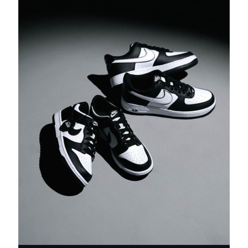 Nike Dunk Low Panda Black White & Air Force 1 Low White Black Panda 2023