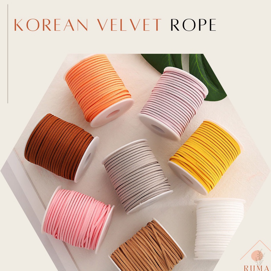 

RUMAH KRAVE Korean Velvet Rope Roll Tali Pita Suede 5 yard