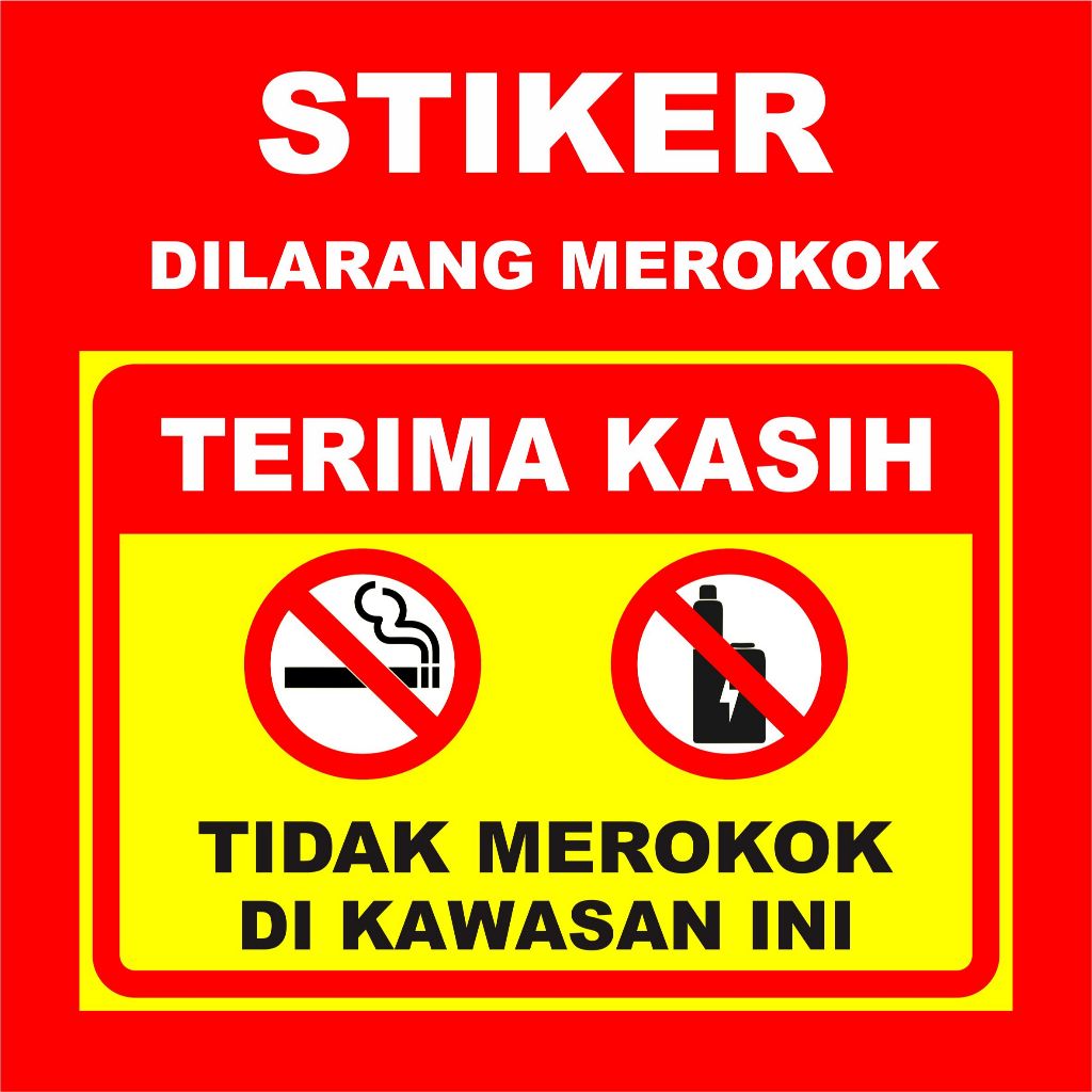 

Sticker Tulisan Dilarang Merokok Ukuran A3, A4, A5, dan A6