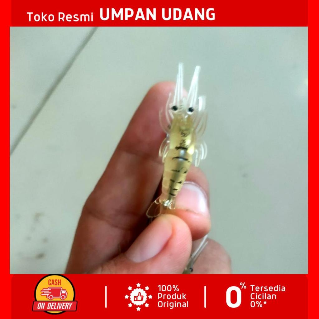 Umpan Udang Tiruan, Umpan Udang Karet, umpan udang tirusn ukursn kecil 4 cm