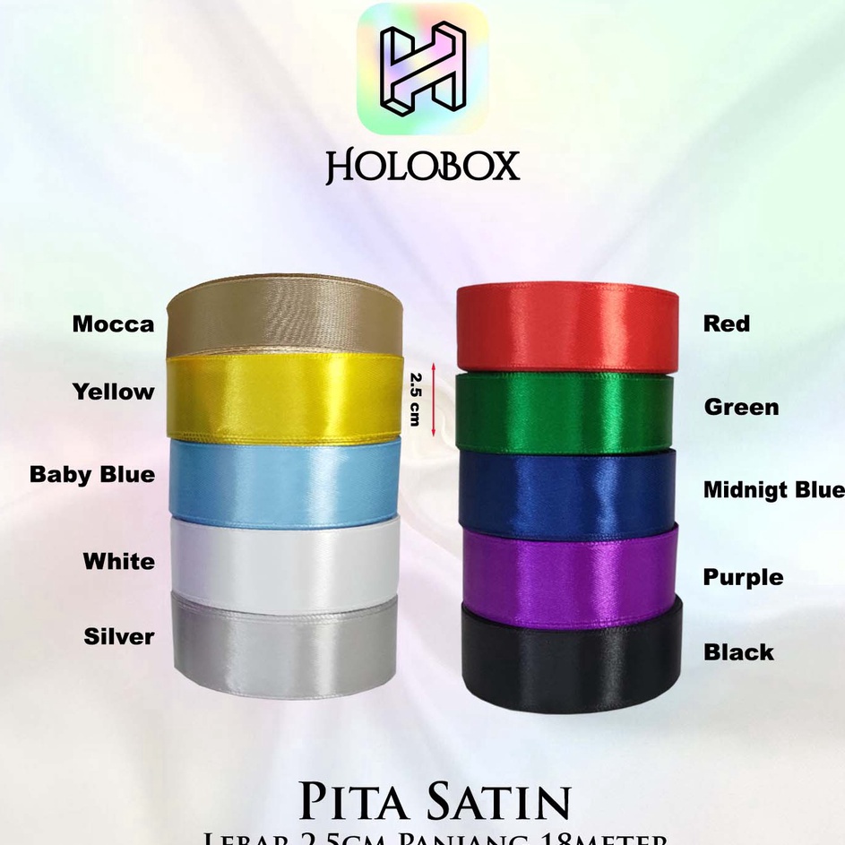 

Pita Satin Ribbon Kado 1 Inch 25 cm Panjang 18 MeterD63