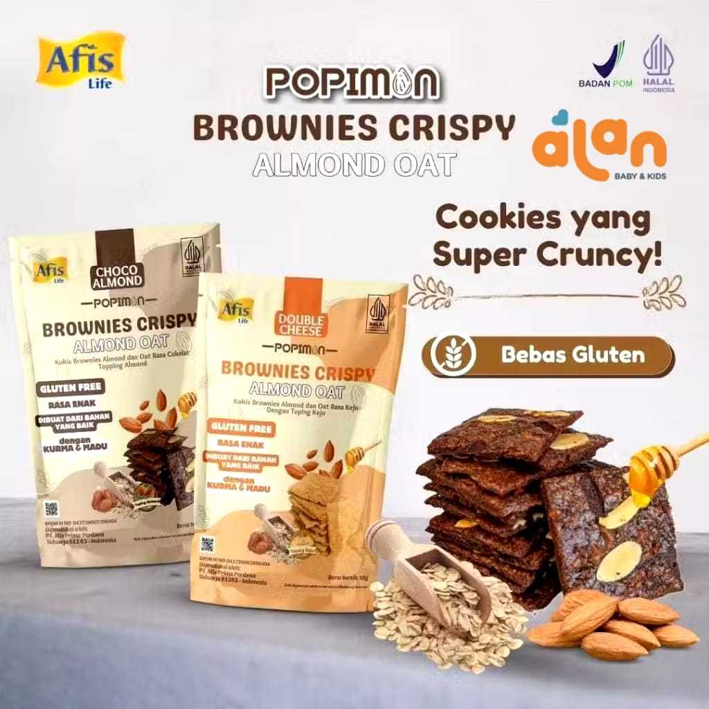 

Afis Brownies Crispy 50g Popimon - Snack / Makanan Ringan