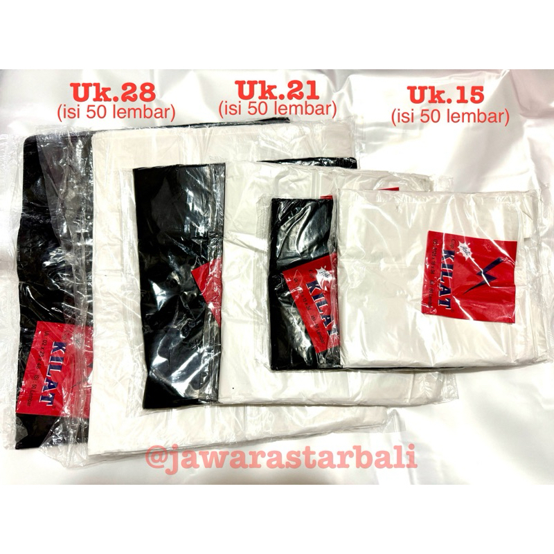 Kantong Plastik Kresek cap Kilat size 15x34, 21x40, 28x48 / Tas Kresek Kilat / Kantong Kresek Kilat
